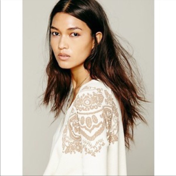 Free People Cream Henna Tattoo Boho Swing Thermal - Picture 3 of 12
